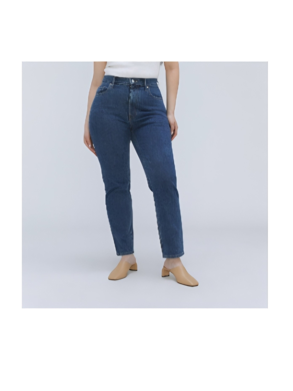 Everlane Curvy Cheeky Jean, High-Rise, Straight Leg, Midnight Wash